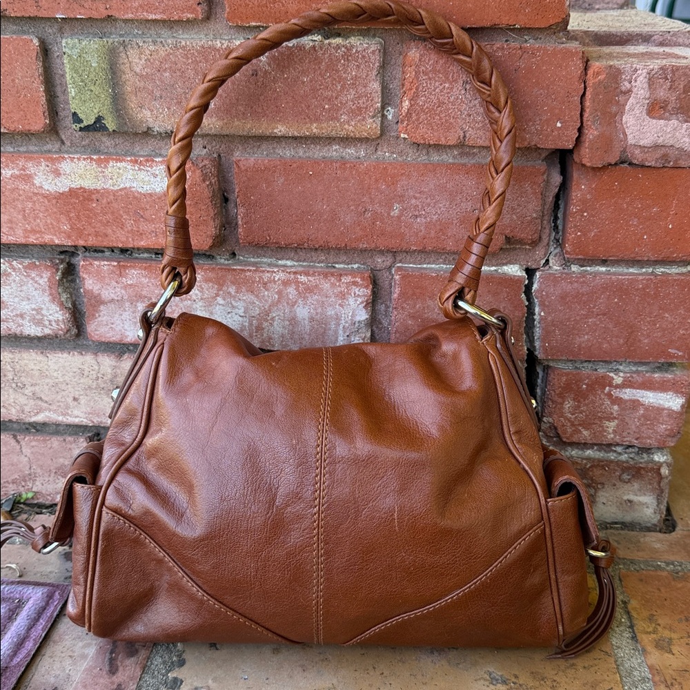 Francesco Biasia Brown Shoulder Bag with Braided Strap - Picture 2 of 12